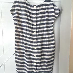 Madewell blue/white stripped buttonback dress-S/2
